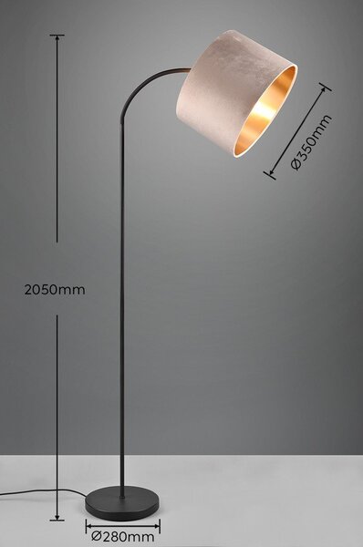 Crno-bež stojeća svjetiljka (visina 205 cm) Julieta – Trio