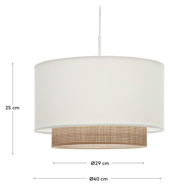 Bijelo/u prirodnoj boji tekstilno sjenilo ø 40 cm Erna – Kave Home