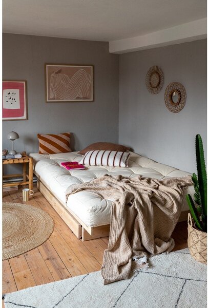 Bračni krevet od masivnog bora s prostorom za pohranu s podnicom 160x200 cm u prirodnoj boji Kanso – Karup Design