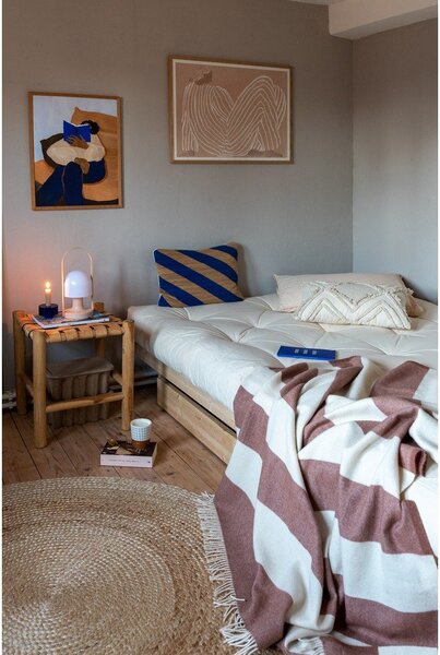 Bračni krevet od masivnog bora s prostorom za pohranu s podnicom 160x200 cm u prirodnoj boji Kanso – Karup Design
