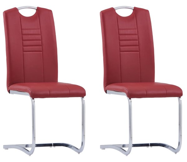VidaXL Konzolne blagovaonske stolice od umjetne kože 2 kom crvene