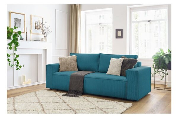 Tirkizna sklopiva sofa od samta 245 cm Nihad – Bobochic Paris
