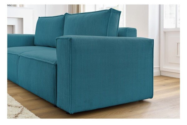 Tirkizna sklopiva sofa od samta 245 cm Nihad – Bobochic Paris