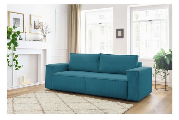 Tirkizna sklopiva sofa od samta 245 cm Nihad – Bobochic Paris