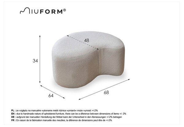 Bež tabure od bouclé tkanine Miuf – Miuform