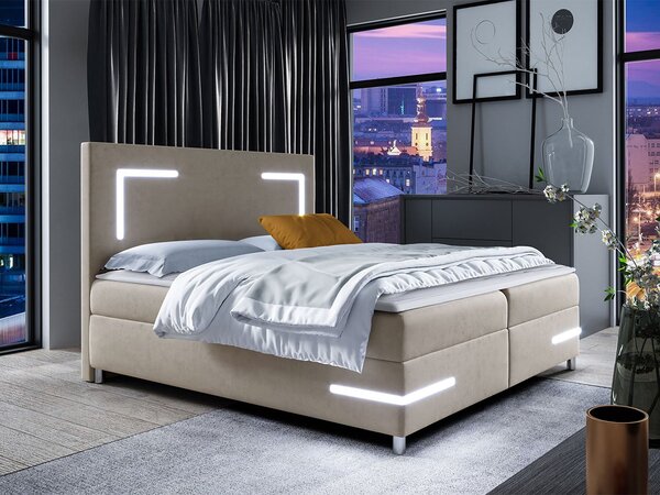 Zondo.hr Jednostruki krevet 120 cm Frinesa LED (bež) (s podnicom i madracem) (s prostorom za odlaganje) (s LED rasvjetom). 1103541
