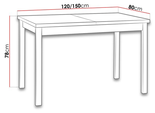 Blagovaonski stol na razvlačenje Deasal 80 x 120 150 I (hrast artisan + bijela) (za 2 do 6 osoba)