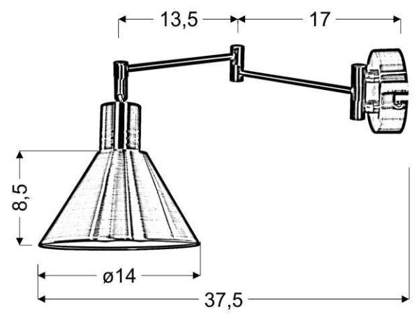 Zidna lampa COPENHAGEN 1xE14/40W/230V mat krom