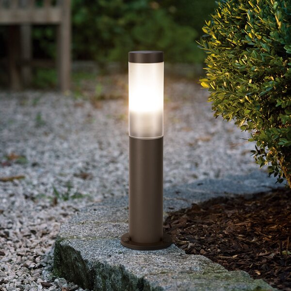 EGLO Helsinki podna lampa, hrđavo smeđa, visina 45 cm, nehrđajući čelik, senzor, Smeđa / hrđa, Nehrđajući čelik
