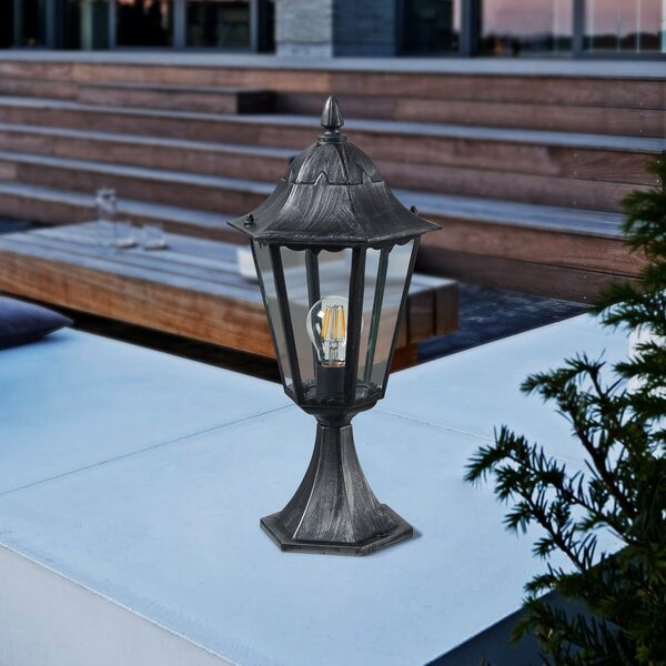 EGLO Podna lampa Navedo, crna i srebrna, visina 47 cm, Crno, Aluminij