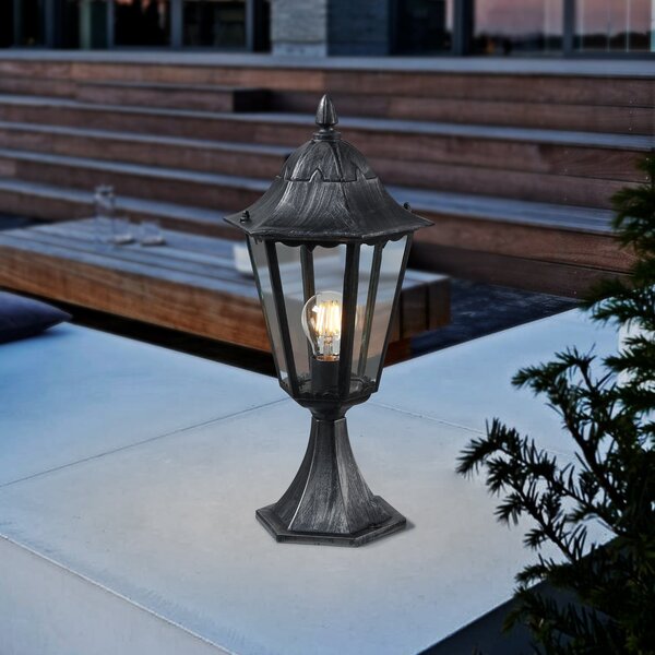 EGLO Podna lampa Navedo, crna i srebrna, visina 47 cm, Crno, Aluminij