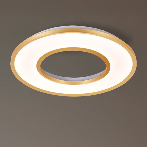 Viokef LED stropna svjetiljka Valeria, brušenu zlatnu, Ø 60 cm, metal, Zlato / mjed, Dnevni boravak/blagovaonica, Aluminij