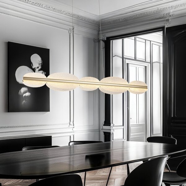Viokef LED viseća svjetiljka Evana, srebrna, duljina 120 cm, metal, Providna, Dnevni boravak/blagovaonica, Metal
