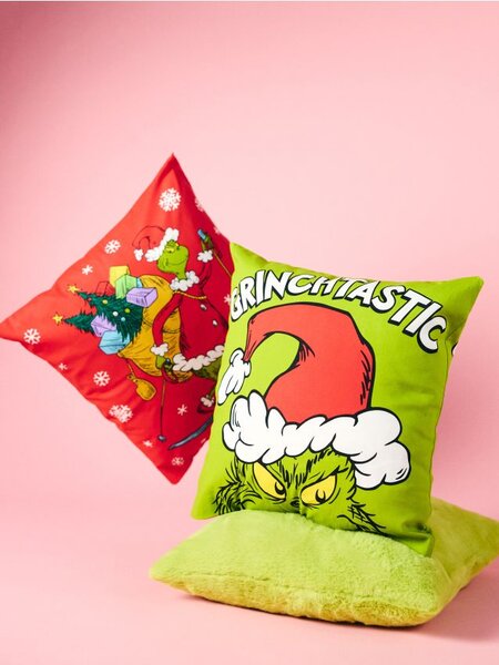 Sinsay - Pamučne navlake za jastuk s božićnim motivom 2 komadak Grinch