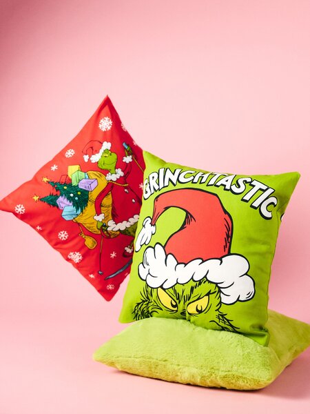 Sinsay - Pamučne navlake za jastuk s božićnim motivom 2 komadak Grinch