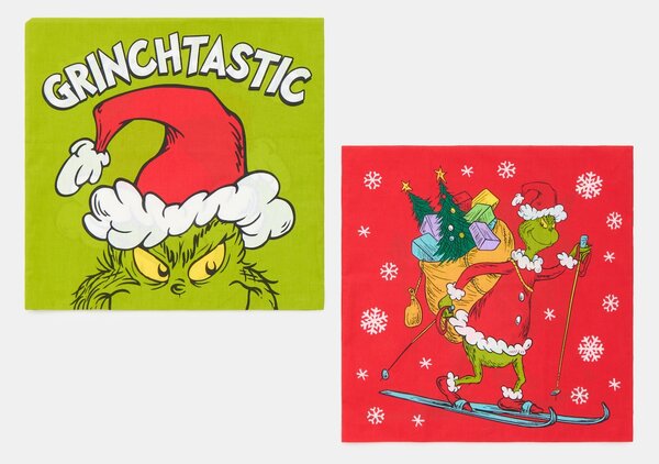 Sinsay - Pamučne navlake za jastuk s božićnim motivom 2 komadak Grinch