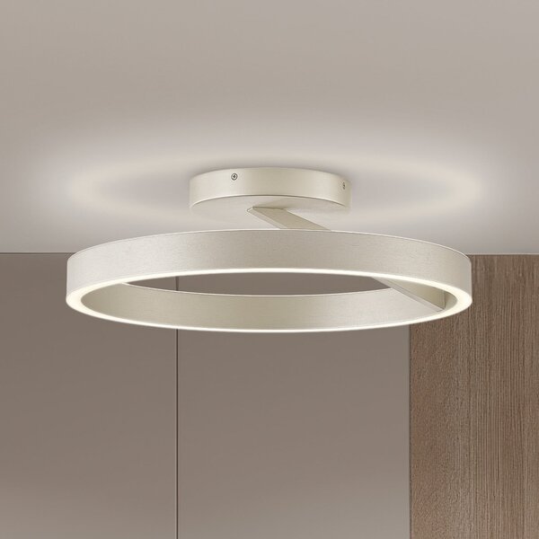 Viokef Saturn LED stropna svjetiljka, Ø 50 cm, krem i srebro, metal, prigušiva, Bež, Dnevni boravak/blagovaonica, Metal