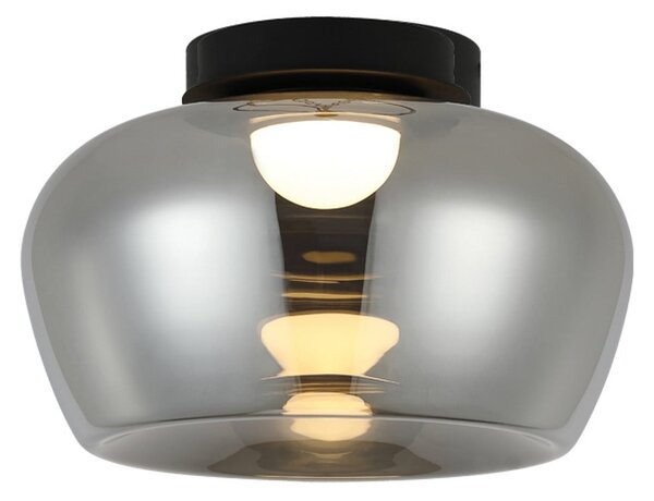 Viokef LED stropna svjetiljka Nadia, Ø 38 cm, dimno siva, staklo, Sivo, Dnevni boravak/blagovaonica, Staklo