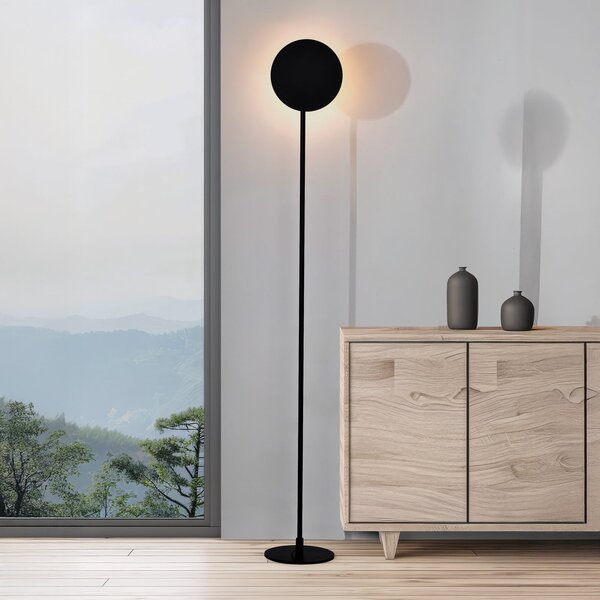Viokef LED podna lampa Isabel, crna, visina 168 cm, metal, Crno, Dnevni boravak/blagovaonica, Aluminij
