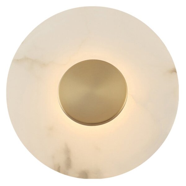 Viokef Allison LED zidna lampa, zlatna/bijela, Ø 30 cm, metal, Zlato / mjed, Dnevni boravak/blagovaonica, Plastika