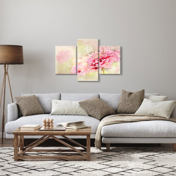 Slika - Rožnata roža, akvarel (90x60 cm)