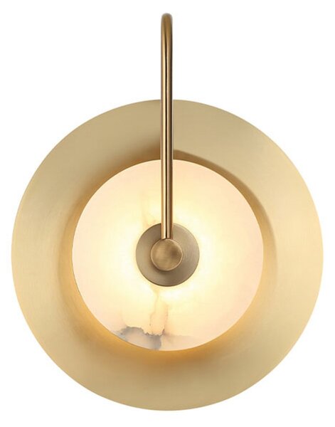 Viokef LED zidna lampa Samira, mesing, Ø 25 cm, umjetni kamen/metal, Zlato / mjed, Dnevni boravak/blagovaonica, Metal