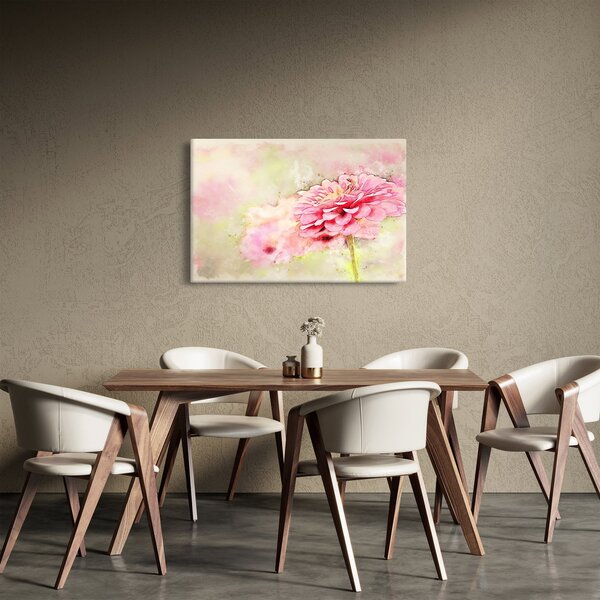 Slika - Rožnata roža, akvarel (90x60 cm)