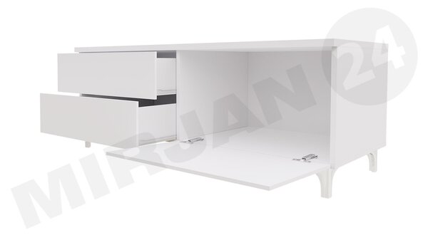 Zondo.hr Set TV stolića (2 kom.) Clea XI W Double (bijela + bijeli sjaj) (s plavom LED rasvjetom). 1106201