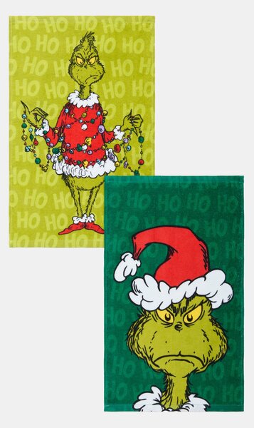 Sinsay - Set dječjih pamučnih ručnika za ruke s božićnim motivom 2 pack Grinch