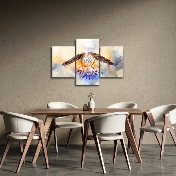Slika - Lovilec sanj s perjem (90x60 cm)