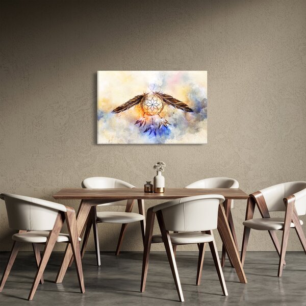Slika - Lovilec sanj s perjem (90x60 cm)