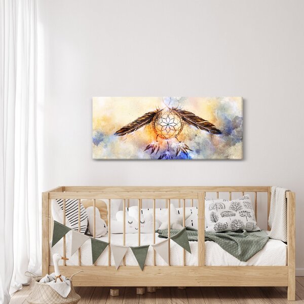 Slika - Lovilec sanj s perjem (120x50 cm)