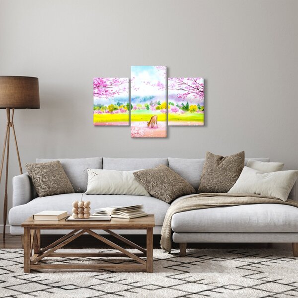 Slika - Poslikana srna, akvarel (90x60 cm)