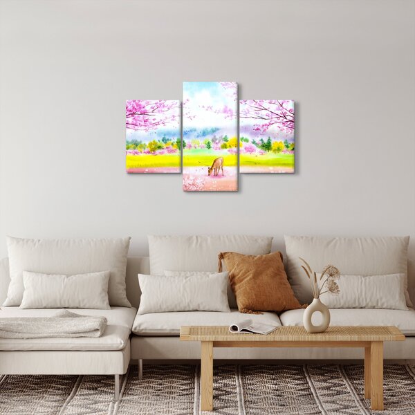 Slika - Poslikana srna, akvarel (90x60 cm)