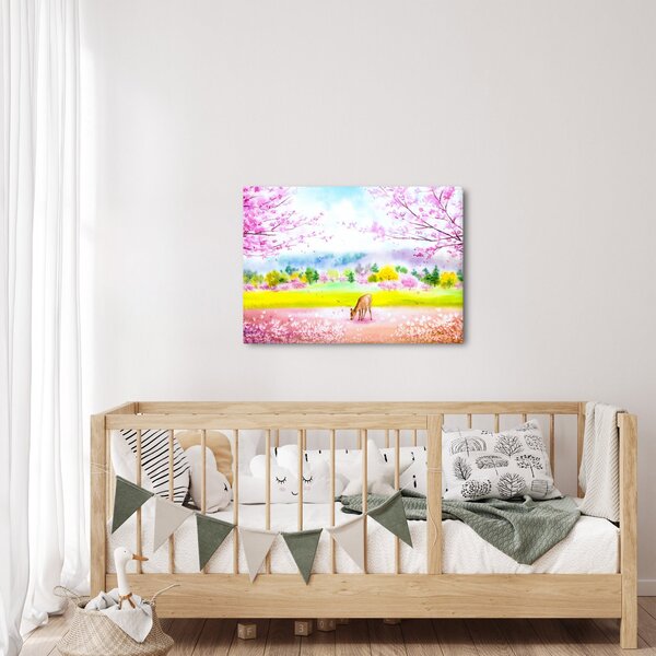Slika - Poslikana srna, akvarel (70x50 cm)