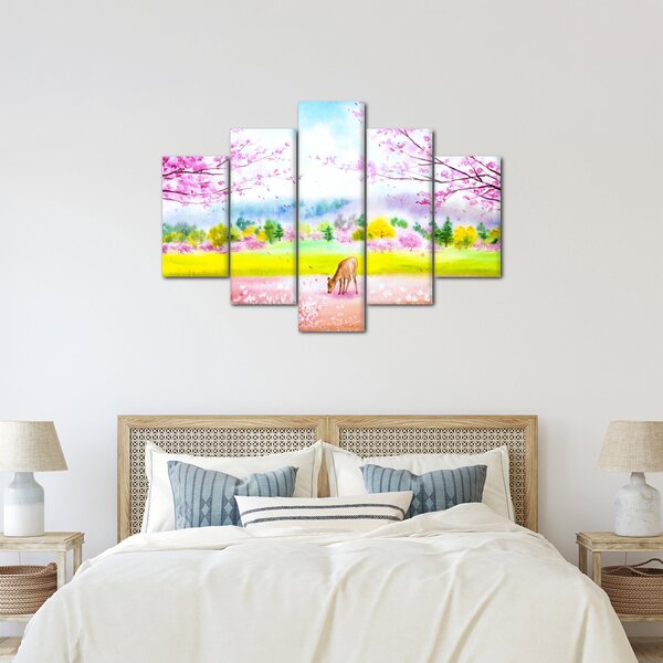 Slika - Poslikana srna, akvarel (150x105 cm)