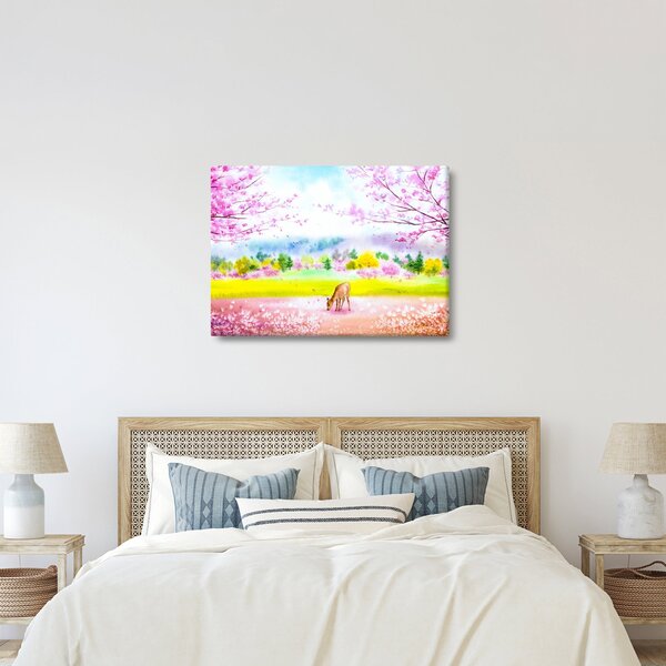 Slika - Poslikana srna, akvarel (70x50 cm)
