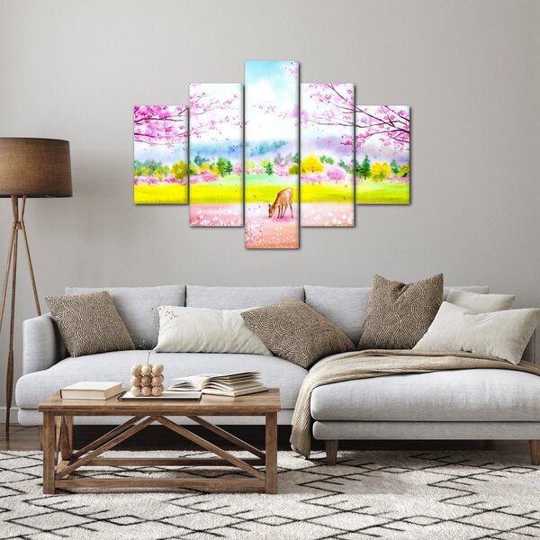 Slika - Poslikana srna, akvarel (150x105 cm)