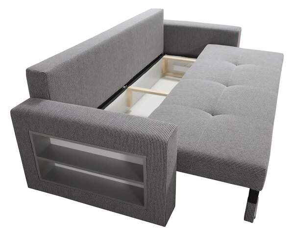 Sofa na razvlačenje Carona (svijetlosmeđa + bež) (s prostorom za odlaganje)