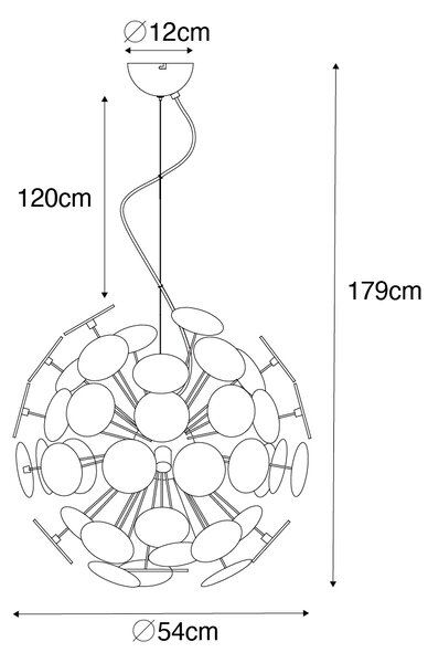 Dizajnerska viseća lampa crna i zlatna - Cerchio