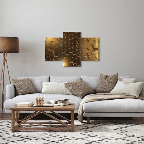 Slika - Zlati šesterokotniki (90x60 cm)