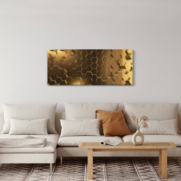 Slika - Zlati šesterokotniki (120x50 cm)