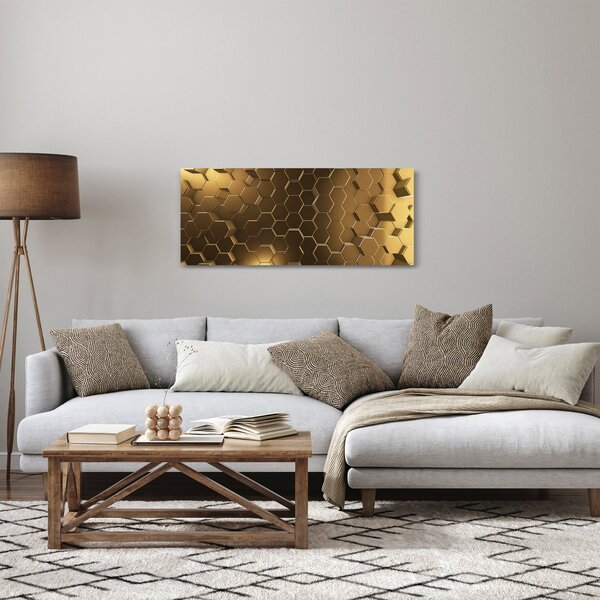 Slika - Zlati šesterokotniki (120x50 cm)