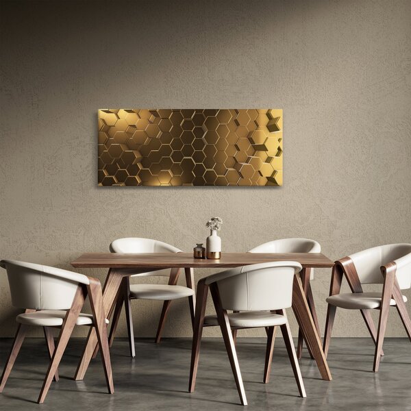 Slika - Zlati šesterokotniki (120x50 cm)