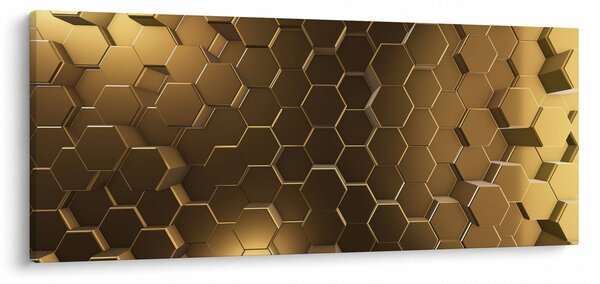 Slika - Zlati šesterokotniki (120x50 cm)