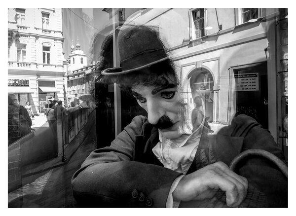Slika - Charles Chaplin v Pragi (70x50 cm)