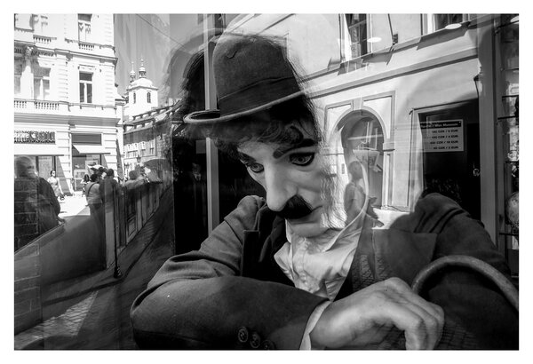 Slika - Charles Chaplin v Pragi (90x60 cm)