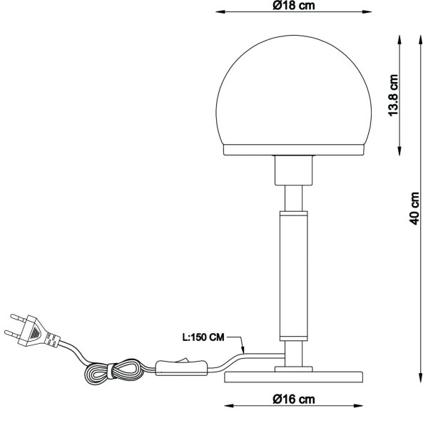 Globo 21954M - Stolna lampa HAKU 1xE27/40W/230V