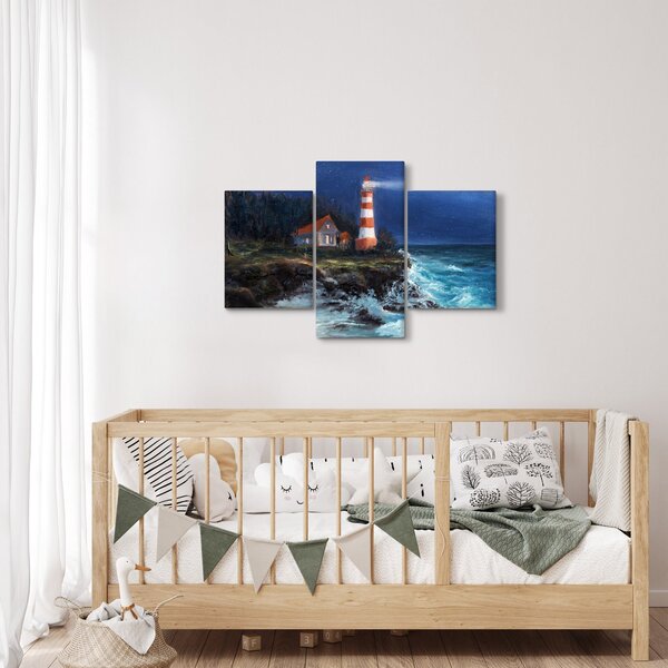 Slika - Svetilnik na obali oceana, akvarel (90x60 cm)