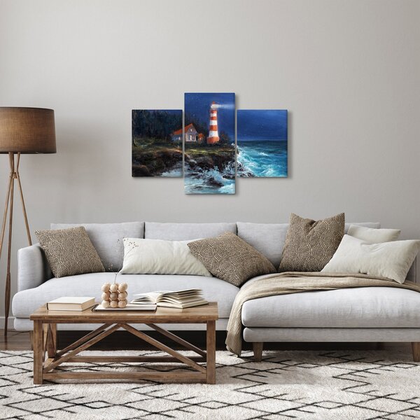 Slika - Svetilnik na obali oceana, akvarel (90x60 cm)